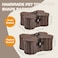 Barydat 2 Set Large Small Dog Toy Basket with Lid Bone Shaped Basket for Dog Natural Wicker Woven Handmade Pet Puppy Toy Organizer and Storage Box Bin for CatsWickerDark Brown