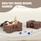 Barydat 2 Set Large Small Dog Toy Basket with Lid Bone Shaped Basket for Dog Natural Wicker Woven Handmade Pet Puppy Toy Organizer and Storage Box Bin for CatsWickerDark Brown