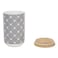 Bone Dry Trellis Paw Print Pet Treat Canister with Bamboo Lid Dog Cat Treat Jar for Countertop Storage Keep Training Bones Biscuits Handy 4x65 inches Gray