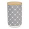 Bone Dry Trellis Paw Print Pet Treat Canister with Bamboo Lid Dog Cat Treat Jar for Countertop Storage Keep Training Bones Biscuits Handy 4x65 inches Gray