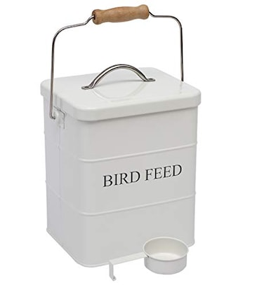 Geyecete Bird FeederBird Food Jar Pet Food Storage Airtight Food Storage ContainerWhite
