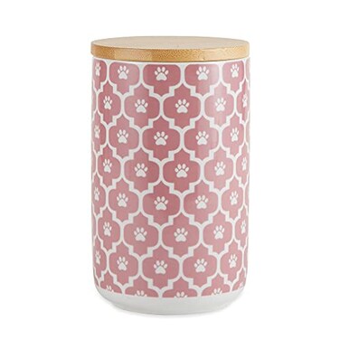 Bone Dry Lattice Collection Pet Bowl Canister Treat Canister 4x65 Rose