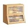 GHWIE Double Layer Bamboo Bread Box for Kitchen CounterLarge Capacity Bread Storage BinBread Container with Acrylic Wavy Door Panel Natural Extra Large