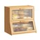 GHWIE Double Layer Bamboo Bread Box for Kitchen CounterLarge Capacity Bread Storage BinBread Container with Acrylic Wavy Door Panel Natural Extra Large