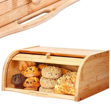 2 Lb. 2 Lb Depot Breadbox for Kitchen Countertop VintageStyle Bamboo Bread Box Wood Japanese Bread Box Bread Cabinet for Kitchen Counter Bread Bin 17 x 10 x 7