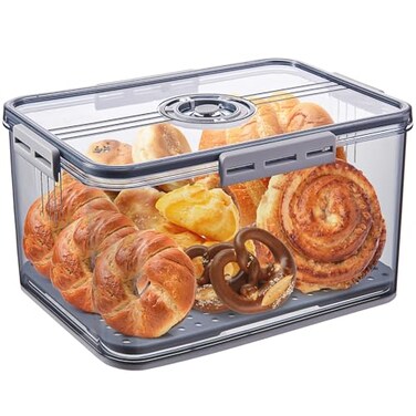ANYPROLUS Bread Box for Homemade Bread Boxes for Kitchen Counter Airtight Time Recording Bread Storage Container with Lid Bread Containers Storage Airtight Loaf Bread Keeper Large