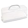 FEOOWV Portable Plastic Rectangular Loaf Bread Box with Transparent Lid Bread Keeper for Carrying and Storing Loaf CakesBanana BreadPumpkin BreadQuick Breads White