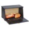 HOMEKOKO Large Wood Bread Box for Kitchen Counter Retro Design Single Layer Bamboo Large Capacity Food Storage Bin Vintage Black