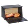 HOMEKOKO Large Wood Bread Box for Kitchen Counter Retro Design Single Layer Bamboo Large Capacity Food Storage Bin Vintage Black