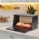 HOMEKOKO Large Wood Bread Box for Kitchen Counter Retro Design Single Layer Bamboo Large Capacity Food Storage Bin Vintage Black