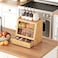 HOOBRO Bread Box Bamboo Bread Box Storage Container with Drawer 2Tier Kitchen Countertop Food Storage Box with Acrylic Door for Food Natural YL21MB01