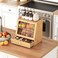 HOOBRO Bread Box Bamboo Bread Box Storage Container with Drawer 2Tier Kitchen Countertop Food Storage Box with Acrylic Door for Food Natural YL21MB01