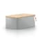 LARS NYSÃ˜M LARS NYSM Bread Box I Metal Box for long lasting freshness I Bread Bin with bamboo lid usable as cutting board I 134x77x53In Pebble Gray