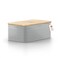 LARS NYSÃ˜M LARS NYSM Bread Box I Metal Box for long lasting freshness I Bread Bin with bamboo lid usable as cutting board I 134x77x53In Pebble Gray
