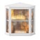 Wieghda Corner Bread Box for Kitchen Countertop Farmhouse Style with Acrylic Wavy Door Panel White Counter Bread boxes Extra Large Food Storage Container