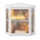 Wieghda Corner Bread Box for Kitchen Countertop Farmhouse Style with Acrylic Wavy Door Panel White Counter Bread boxes Extra Large Food Storage Container