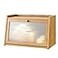 kiplant Bread Box for Kitchen Counter Large Bamboo Bread Storage Container with Wavy Arcylic Door Bamboo Wooden Farmhouse Bread Box for Your House Natural Medium