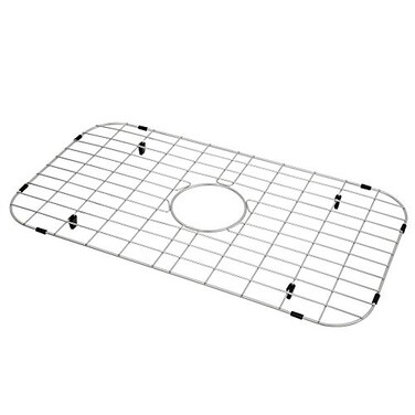 LQS Kitchen Sink Bottom Grid and Sink Protector Sink Rack for Bottom of Grid 26 x 14 with Center Drain Hole for Handmade Single Bowl Stainless Steel Sinks Grid Kitchen Sinks Grate