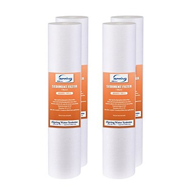iSpring FP11X4 10x25 Universal Sediment Water Filter Replacement Cartridges 1 Micron Multilayer Sediment Filter 4 Pack