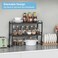 X-cosrack 4 Pack Kitchen Cabinet Shelves Organizers Kitchen Counter Storage Shelf Spice Rack Expandable Length Adjustable Height Stackable Sturdy 30LBS Bearing Small Cupboard Tabletop Organizer Shelf
