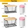 ALOCEO 2 Pack Storage Stackable Kitchen Laundry Organizers with Bamboo Top Large Trash Bag Holder and Small Garbage Bag Dispenser for Countertop Organization