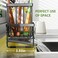 Cisily Sink Caddy Sponge Holder for Kitchen with Brush Holder and Stainless Steel Self Drain Tray Rustproof Kitchen Sink Organizer for Sponge Soap Dispenser Storage Accessories
