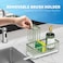 Cisily Sponge Holder for Kitchen Sink Sink Caddy Organizer with High Brush Holder Kitchen Countertop Organizers and Storage Essentials Rustproof 304 Stainless Steel Sage Green 925