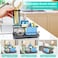 HapiRm Sink Caddy Sponge Holder Kitchen Sink Organizer with Instant Drying Stone and Brush Holder Stainless Steel Bathroom Counter Organizer Black