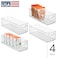 iDesign Plastic Stackable Pantry Bin for Kitchen Cabinets or Fridge Set of 4 Clear Made in USA