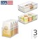 iDesign Stackable Pantry Bins with Handles 2 Small Bins and 1 Medium Bin 3 Pack Clear Made in USA