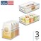 iDesign Stackable Pantry Bins with Handles 2 Small Bins and 1 Medium Bin 3 Pack Clear Made in USA