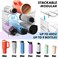 Simple Houseware 3Tier Stackable Water Bottle Storage Organizer Clear Space Saving Bottle Holder for Kitchen Pantry and Refrigerator Fits Stanley 40 oz Tumbler