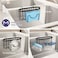 SWTYMIKI Sponge Holder for Kitchen Sink Movable Kitchen Sink Caddy with M Shape Hook Stainless Steel Hanging Sponges Caddy Organizer in Double Bowl Sinks Depth315in Middle Divider15in Black