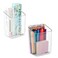 vacane 2Pack Adhesive Cabinet Door Organizer Transparent Plastic Storage Bins for Kitchen Bathroom Office No Drill Hanging Basket Space Saving Removable HolderS