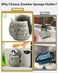 Zoeeker Ceramic Sponge Holder Kitchen Sponge Holder Sink Caddy Organizer Dish Rack for Kitchen Sink Suction Bathroom Brush Special Gray