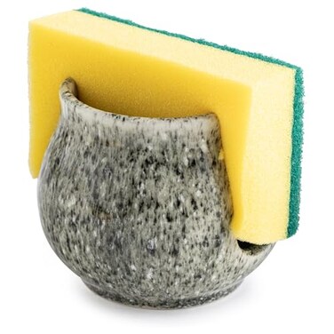 Zoeeker Ceramic Sponge Holder Kitchen Sponge Holder Sink Caddy Organizer Dish Rack for Kitchen Sink Suction Bathroom Brush Special Gray