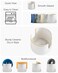 Zoeeker Sponge Holder for Kitchen Sink Ceramic Dish Sponge Drying Caddy Scrubby Daddy Kitchen Organizer Cute Dish Rack for Sink Counter Beige White