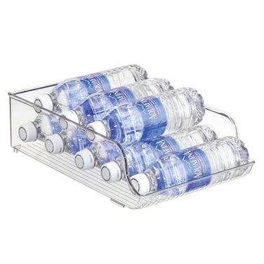 iDesign Water Bottle Organizer for Fridge or Pantry Clear Made in USA