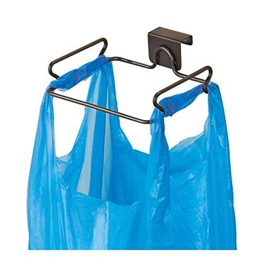 iDesign InterDesign Classico Over Cabinet Plastic Bag Holder Storage Organizer for Kitchen Bronze