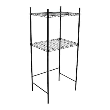 Organize It All Mini Fridge and Microwave Stand Kitchen Organizer Perfect for Dorm Office Space Saver Black