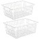 iPEGTOP Wire Storage Freezer Baskets Set of 2 134 Household Organizer Storage Bins Fridge Basket Rack with Handles for Kitchen Cabinets Pantry Office Bathroom Organization White