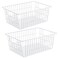 iPEGTOP Wire Storage Freezer Baskets Set of 2 134 Household Organizer Storage Bins Fridge Basket Rack with Handles for Kitchen Cabinets Pantry Office Bathroom Organization White