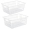 iPEGTOP Wire Storage Freezer Baskets Set of 2 134 Household Organizer Storage Bins Fridge Basket Rack with Handles for Kitchen Cabinets Pantry Office Bathroom Organization White