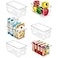 Vtopmart Clear Plastic Storage Bins 6 PCS Pantry Organizer Bins with Handle for Refrigerator Fridge Cabinet Kitchen Countertops Cupboard Freezer Organization and Storage Small