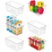 Vtopmart Clear Plastic Storage Bins 6 PCS Pantry Organizer Bins with Handle for Refrigerator Fridge Cabinet Kitchen Countertops Cupboard Freezer Organization and Storage Small