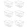 Vtopmart 6 Pack Clear Storage Bins Pantry Cabinet Organizer Bins with Handle for Pantry Organizer and Storage Plastic Bins for Fridge Cabinet Kitchen Countertops Cupboard Freezer Medium