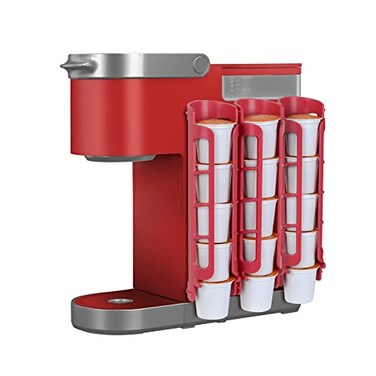 STORAGENIE Coffee Pod Holder for Kerig Kcup Red Side Mount K Cup Storage Coffee Pod Organizer 3 Pack for 15 Pods