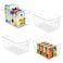 Vtopmart Clear Plastic Pantry Organizer Bins 4 PCS Food Storage Bins with Handle for Refrigerator Fridge Cabinet Kitchen Countertops Cupboard Freezer Organization and Storage BPA Free Large