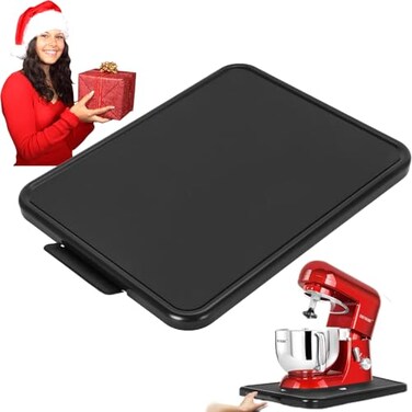 Whaleme Kitchen Appliance Sliding Tray Coffee Maker Sliding Caddy with Rolling Wheels Under Cabinet Countertop Storage Organizer Moving Slider Extra Deep for Kitchenaid Stand Mixer Air Fryer Toaster B