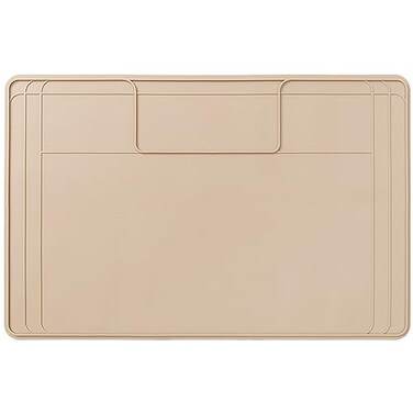 Famous Dino The Original Under Sink Mat Silicone Waterproof mat Trimmable Easy to Clean Kitchen cabinet liner Under sink protector mats Drip Tray with Lip 34 x 22 or smaller Beige